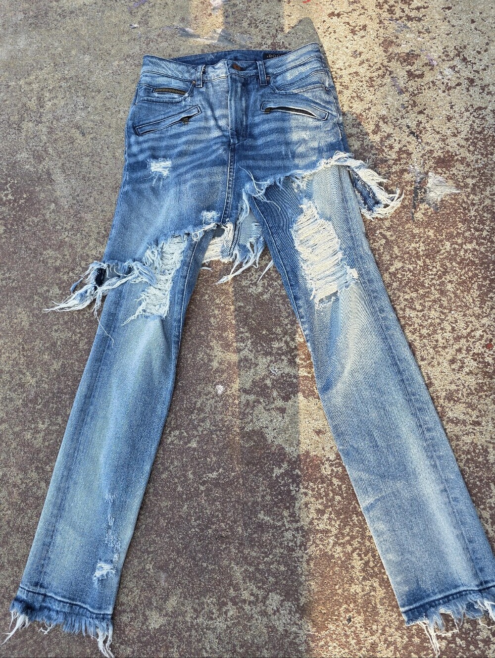 Rockstar Sushi Jeans 25x30 Blue Distressed Denim Jeans With Skirt